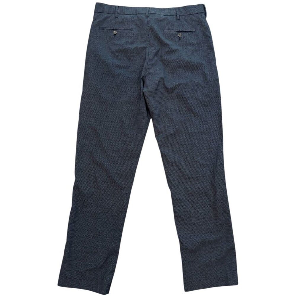 Lands’ End Traditional Fit Wool Blend Dress Pants | Men’s 35 |‎ Blue Check - Picture 2 of 5